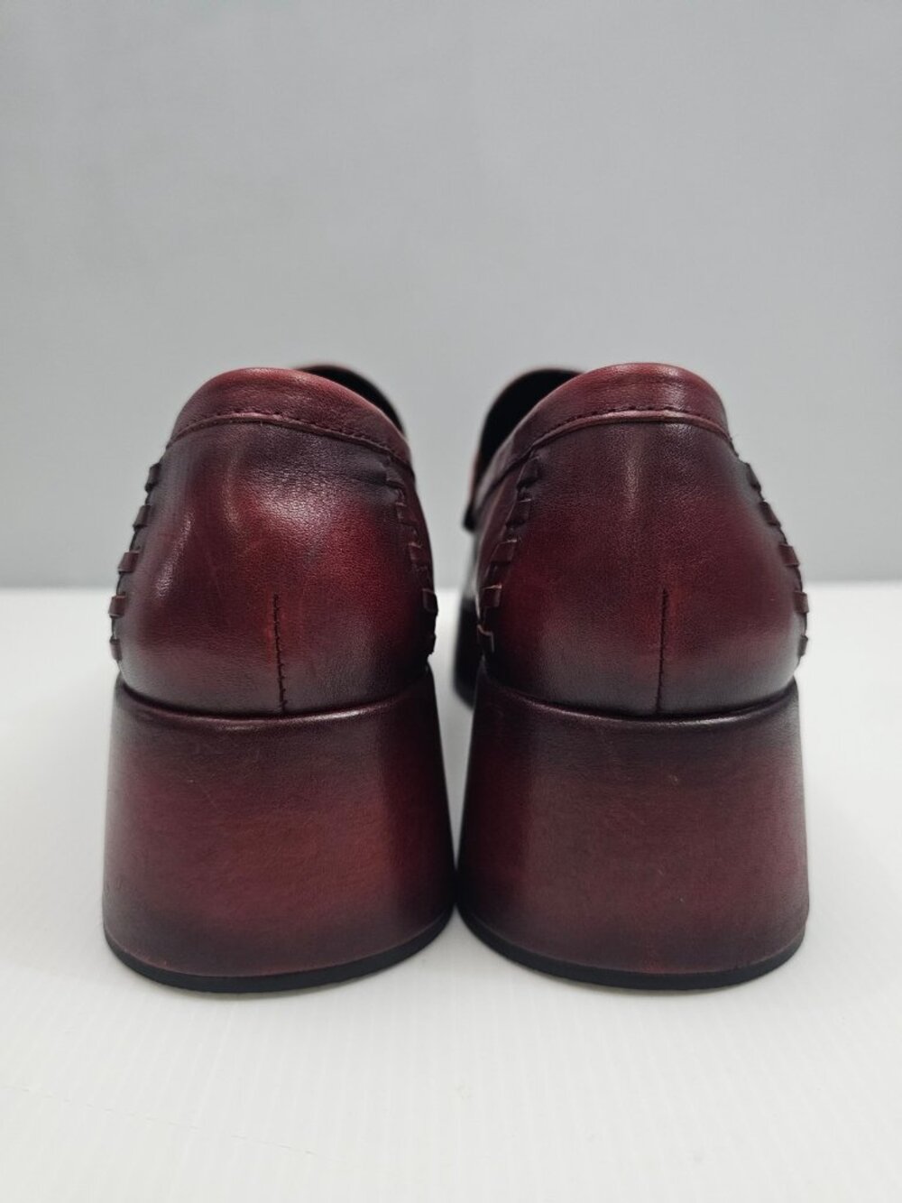 Kork Ease Pixie Platform Penny Loafer Womens 9 Dark Brick Red Leather Wedge NEW - Picture 11 of 14